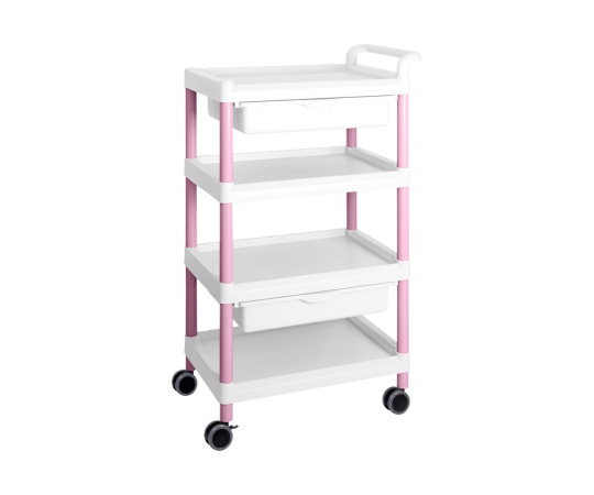Mobile Easy Cart (Tall Type/Wide 32) Pink 4 Stages Wiith Drawer
