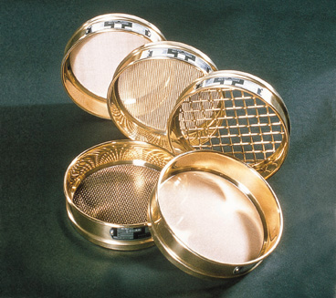 Test sieve with brass frame, diameter 200mm, aperture 106 microns